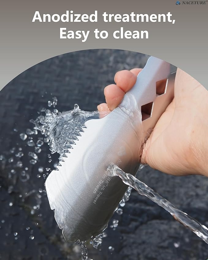 NACETURE Ultralight Backpacking Trowel Aluminum Shovel Small Potty Multitool with Longer Handle