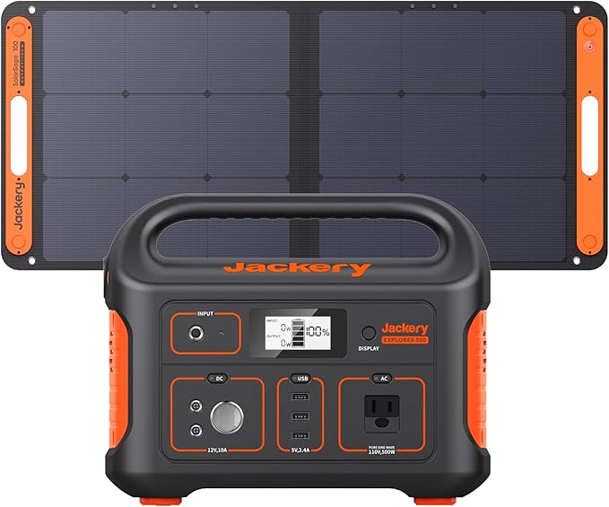 Jackery Solar Generator Explorer 500, 518Wh Portable Power Station Mobile Lithium Battery Pack with
