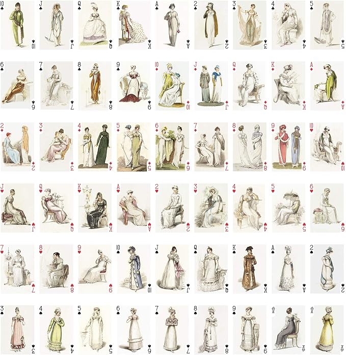 Victorian Fashion Playing Cards (Poker Deck 54 Cards All Different) Vintage Fashion Lady XIX