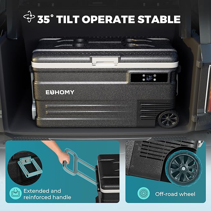 EUHOMY 12 Volt Refrigerator, 80QT(75L) 12V Fridge, Electric Cooler APP Control, Car Fridge 12/24V