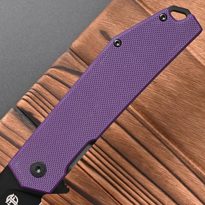 FF18 Folding Pocket Knife,AUS-8 Steel Blade G10 Handle EDC Tool Knife for Outdoor