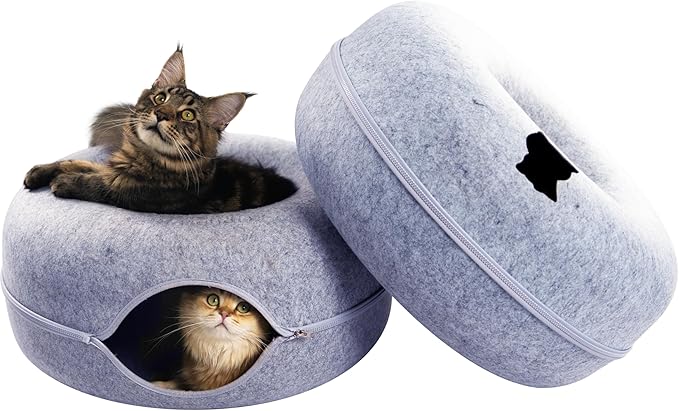 CATTASAURUS Peekaboo Cat Cave for Multiple & Large Cats Up to 30-45 Lbs, Scratch Detachable &