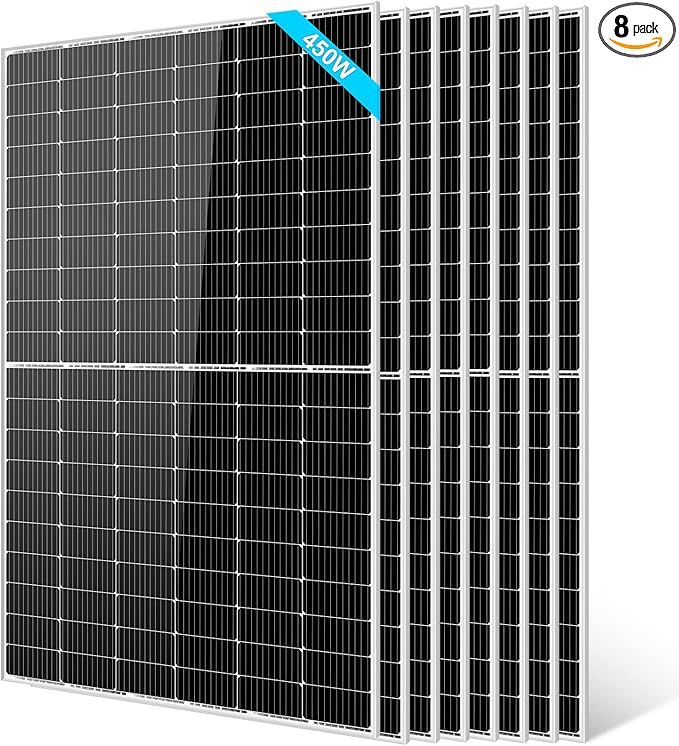 SUNGOLDPOWER UL61730 450W Solar Panel 8PCS,Monocrystalline,Grade A Solar Cell,IP68 High Efficiency