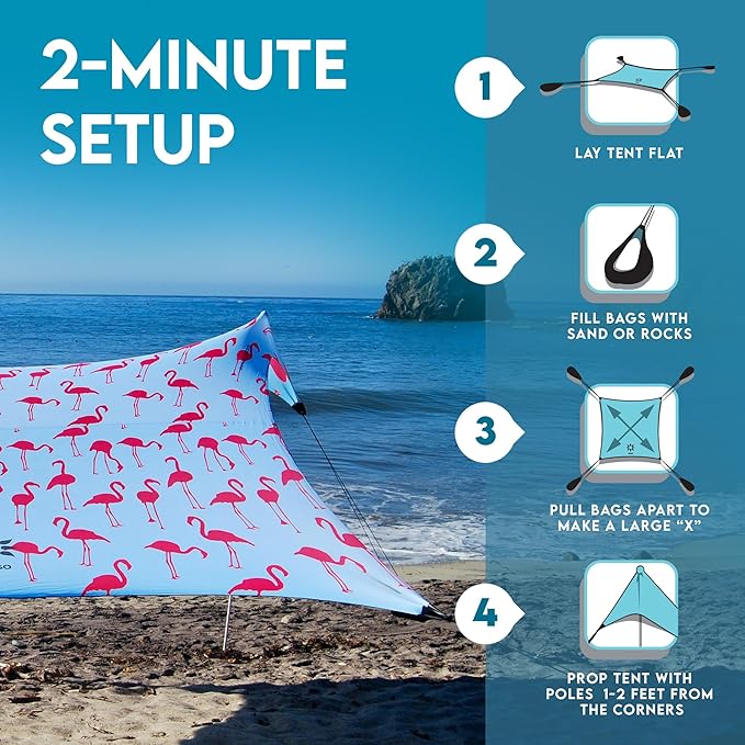 Neso Gigante - Portable Beach Tent - Ideal to Enjoy with Family and Friends - UPF 50+