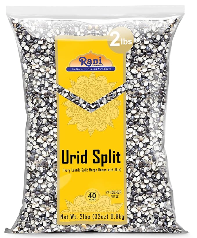 Rani Urid/Urad Split Chilka (Split Matpe Beans with Skin) Indian Lentils 32oz (2lbs) 908g ~ All