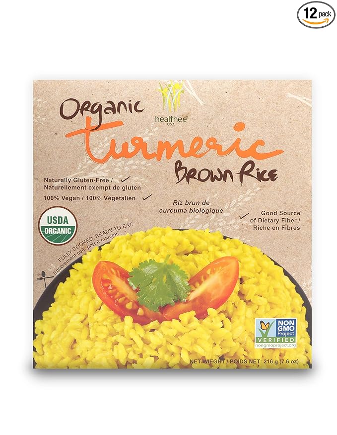 Healthee Organic Brown Rice, Gluten Free, Fully Cooked and Ready-to-Eat, USDA Certified Organic