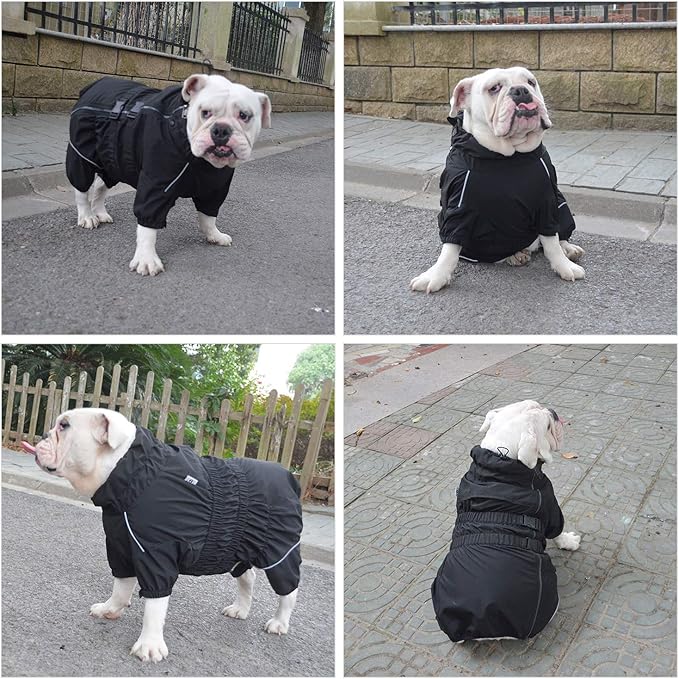 Dogs Waterproof Jacket, Lightweight Waterproof Jacket Reflective Safety Dog Raincoat Windproof
