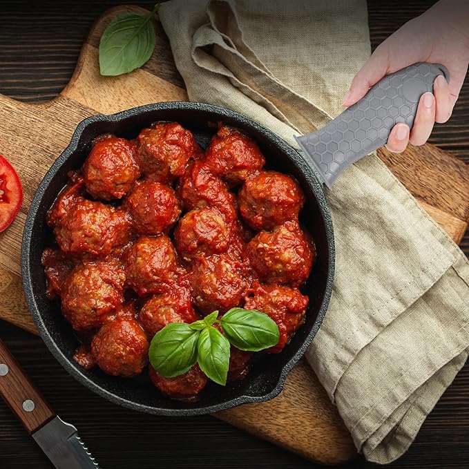 Joyhalo Cast Iron Skillet Handle Cover, 6 Pack Heat Resistant Pot Covers, Silicone Sleeve for Pans