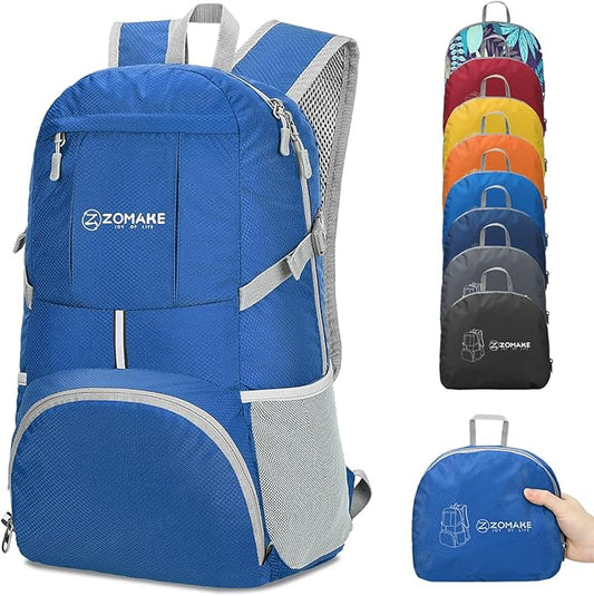 ZOMAKE Lightweight Packable Backpack 35L, Light Foldable Backpacks Water Resistant Collapsible