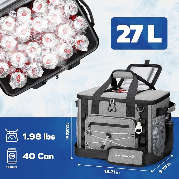 Maelstrom Soft Sided Cooler Bag, 30/40 Can Collapsible Insulated Ice Chest, Large Leakproof Camping