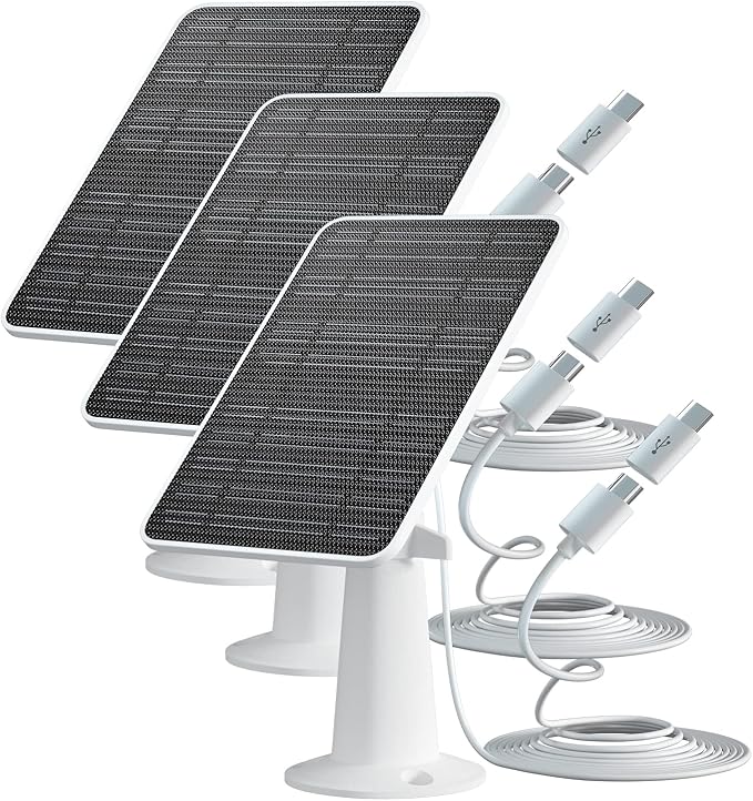 Solar Panel Charger Compatible with Eufycam 3/3C/2C/2C Pro/E40/E20/2/2 Pro/E/L20/L40/Solo/SoloCam