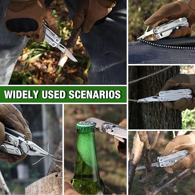 SHALL Multi Tool, 18-in-1 Multitool Pliers, Stainless Steel Multi-tool Pocket Knife w/Screwdriver