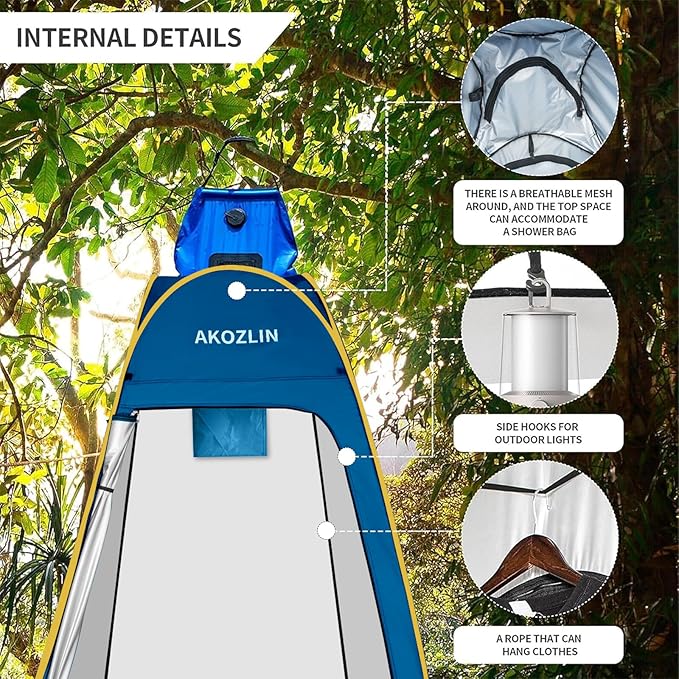 AKOZLIN Portable Pop Up Shower Tent Instant Privacy Dressing Changing Tent Outdoor Shower Room Camp