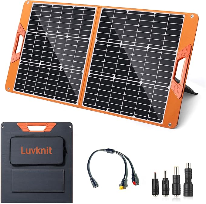 Solar Panels 100Watt Portable 24% High-Efficiency 18V Foldable Solar Charger with USB Outputs for