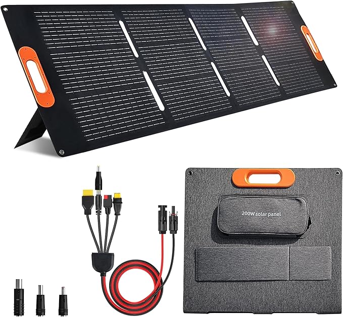 200W Portable Solar Panel for Power Station Generator,200 Watt Foldable Solar Panel Charger with