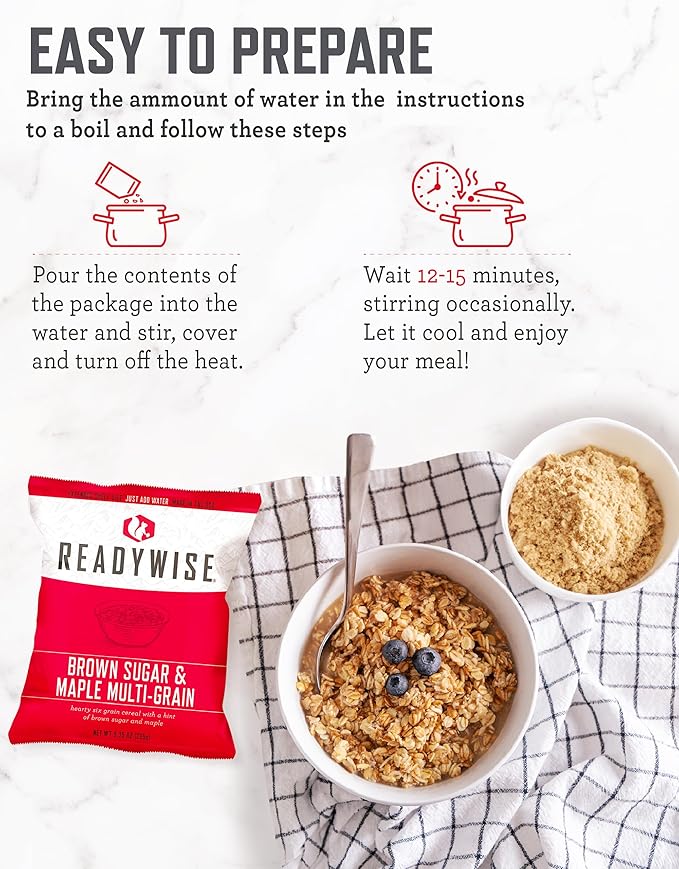 ReadyWise Emergency Food Supply - 120 Servings Breakfast Bucket, Freeze Dried & Dehydrated Meals