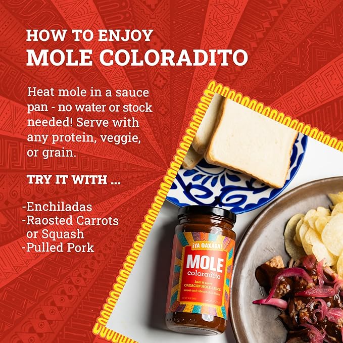 Ya Oaxaca - Mole Sauce - Coloradito - Mild Spice - Blend of Smoked & Dried Chiles, Spices, & House