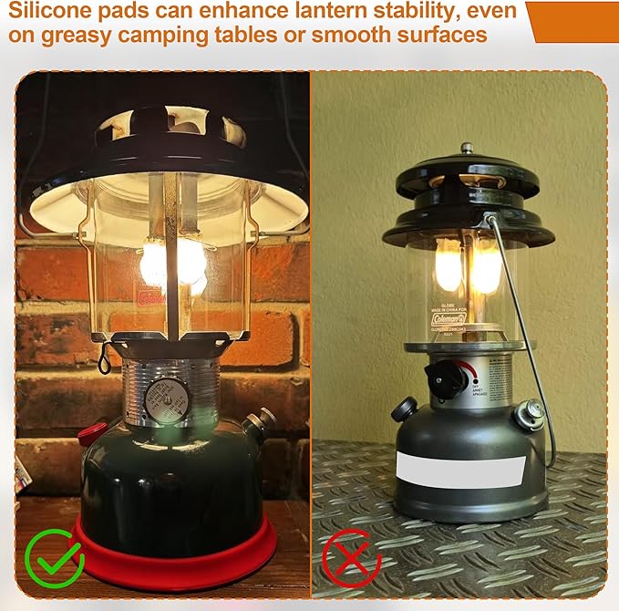 SUNJIKA Camping Kerosene Lamp Silicone Tank Base Protector for Coleman Lanterns, Scratch-Resistant