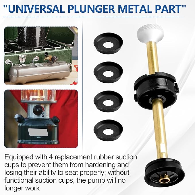 Camping Lantern & Stoves Replacement Parts – Universal Plunger Metal Part, Plunger Pump Repair Kit