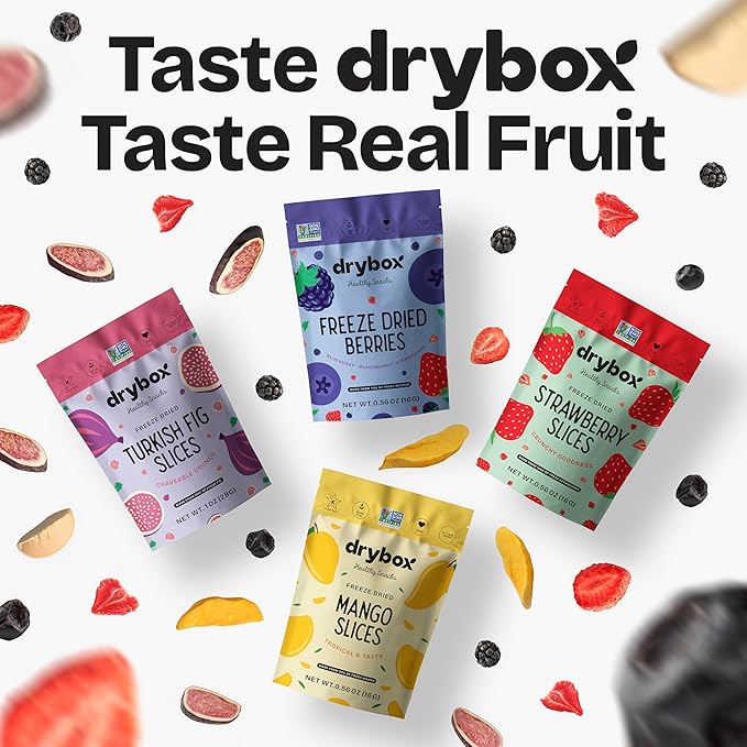 Drybox Freeze Dried Mangos Sliced | 100% Natural Fruit | Freeze Dried Mango Source | No Sugar &