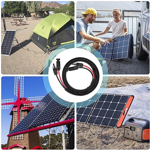 6FT 10AWG Solar Panel Extension Cable with Female and Male Connectors, Solar Cable for Solar
