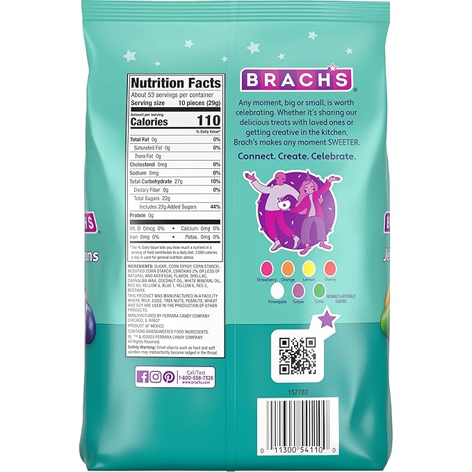 Brach's Classic Jelly Beans, Candy, Assorted Flavors, Bulk Bag, 54 oz (2 ct)