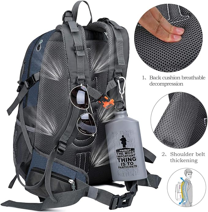 FENGDONG 40L Waterproof Lightweight Outdoor Daypack Hiking,Camping,Travel Backpack for Men Women