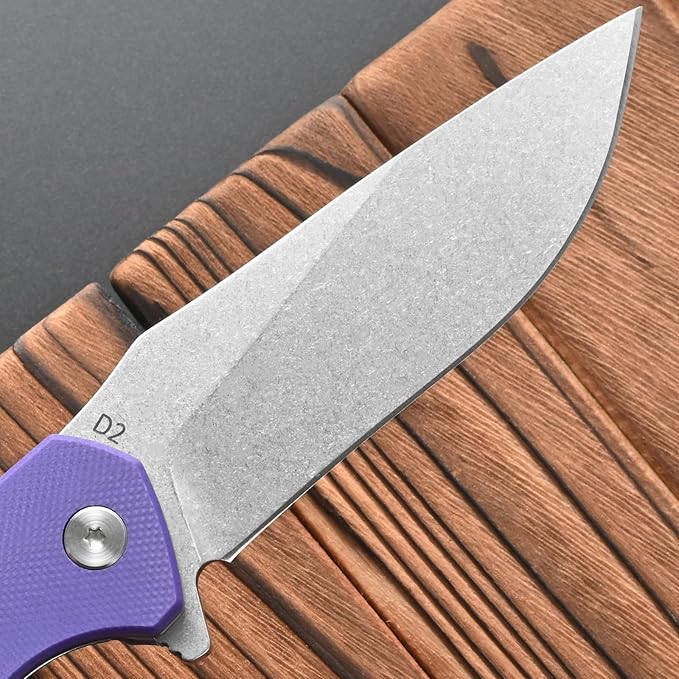 FF17 Folding Pocket Knife,D2 Steel Blade G10 Handle EDC Tool Knife for Outdoor