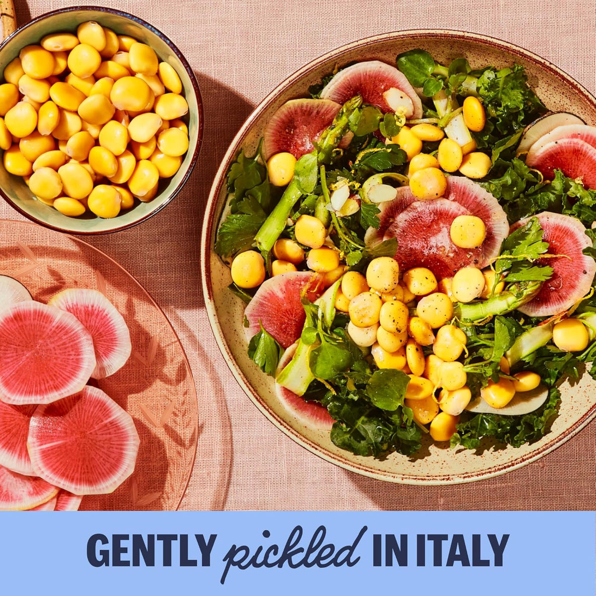 BRAMI Lupini Beans Snacks – Sardinian Sea Salt, Mediterranean Protein Snack, 0g Net Carbs, Vegan &
