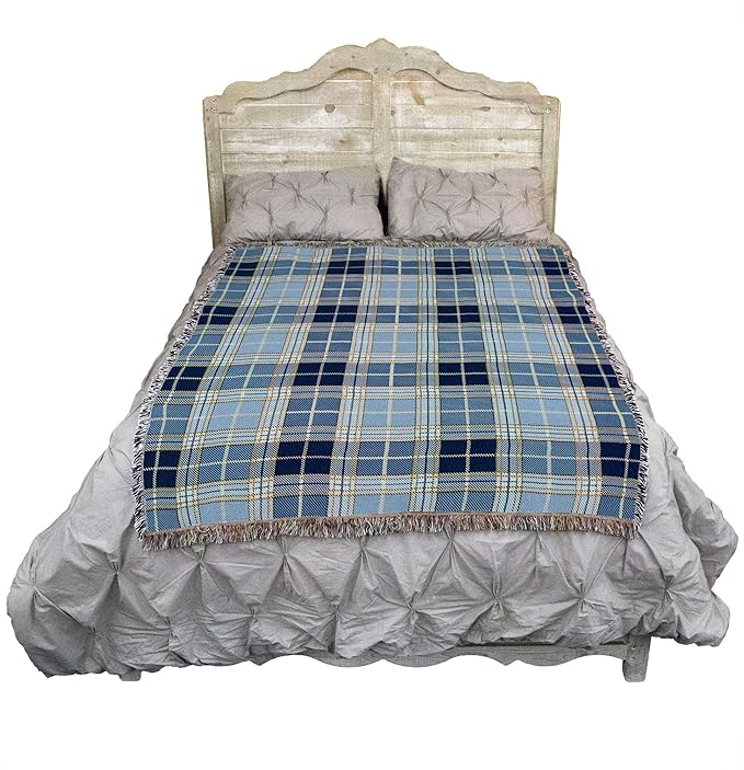 Pure Country Weavers Plaid Blanket Blue Bell Tartan - Patterns Gift Tapestry Throw Woven from