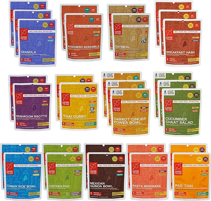 GOOD TO-GO Food Kit Assortments | Camping Food, Backpacking Food | Just Add Water Meals