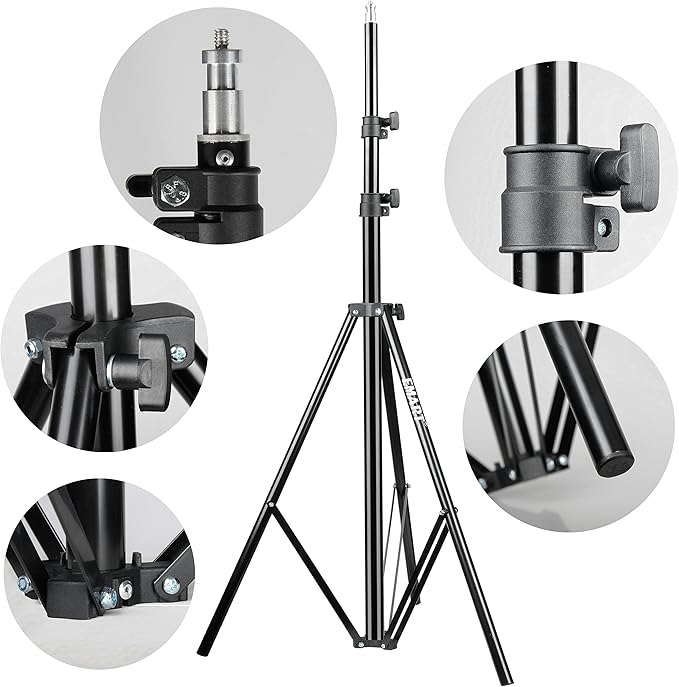 EMART 8.5 Ft Light Stand for Photography, 2 Pack Portable Photo Video Lighting Tripod for