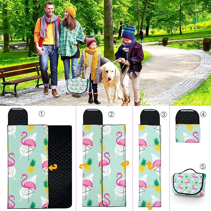Extra Large Picnic Blanket Waterproof,80"x 80"Foldable Machine Washable Beach Blankets,Outdoor