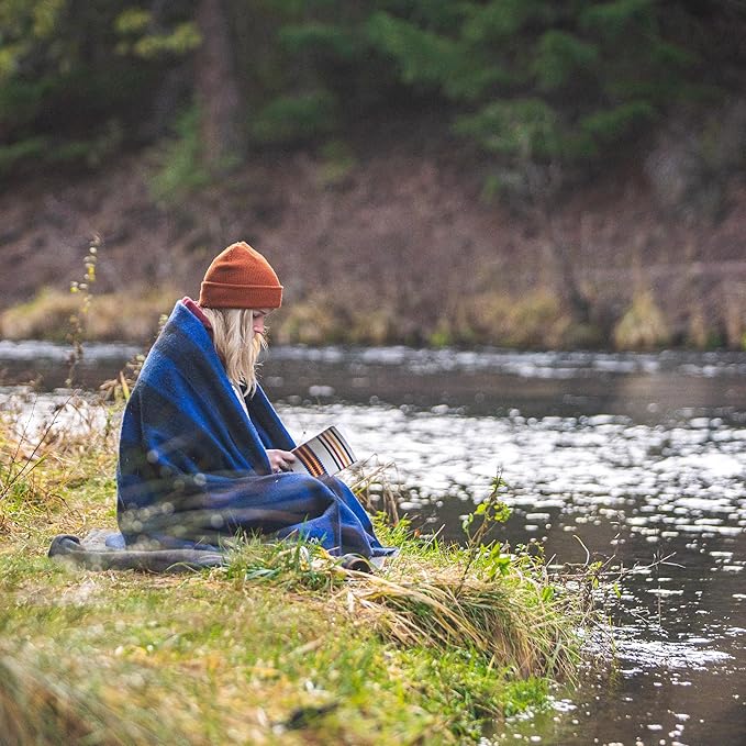 Arcturus Plaid Wool Blankets - 4.5lbs Warm, Heavy, Washable, Large | Great for Camping, Outdoors