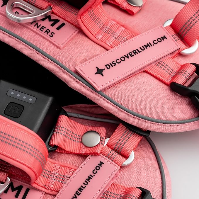 Lumi One LED Dog Harness for Night Visibility and Safety, Patent Pending ??High-Visibility Light-Up
