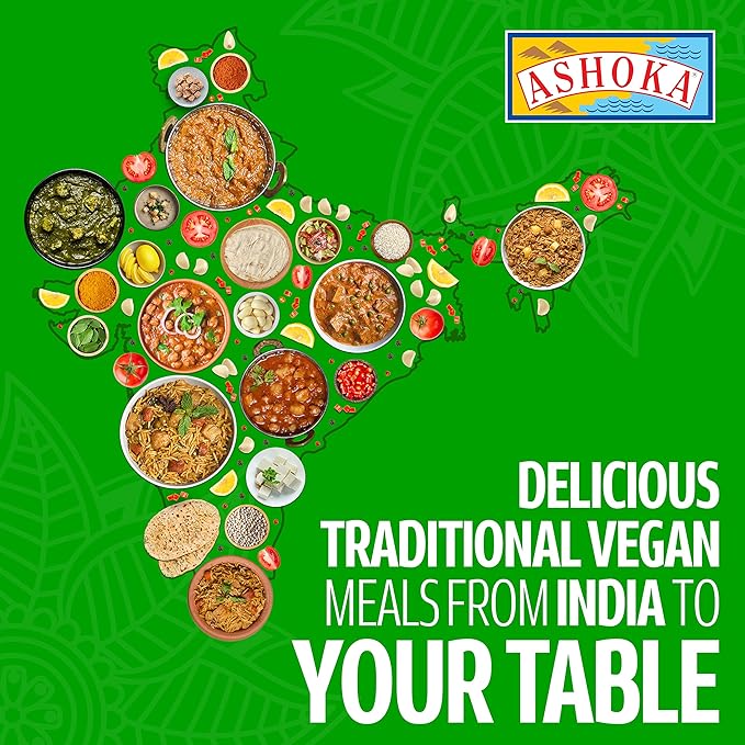 Ashoka Meals 1932, Vegan Spinach & Potato, All-Natural, Heat & Serve Microwaveable Indian Food