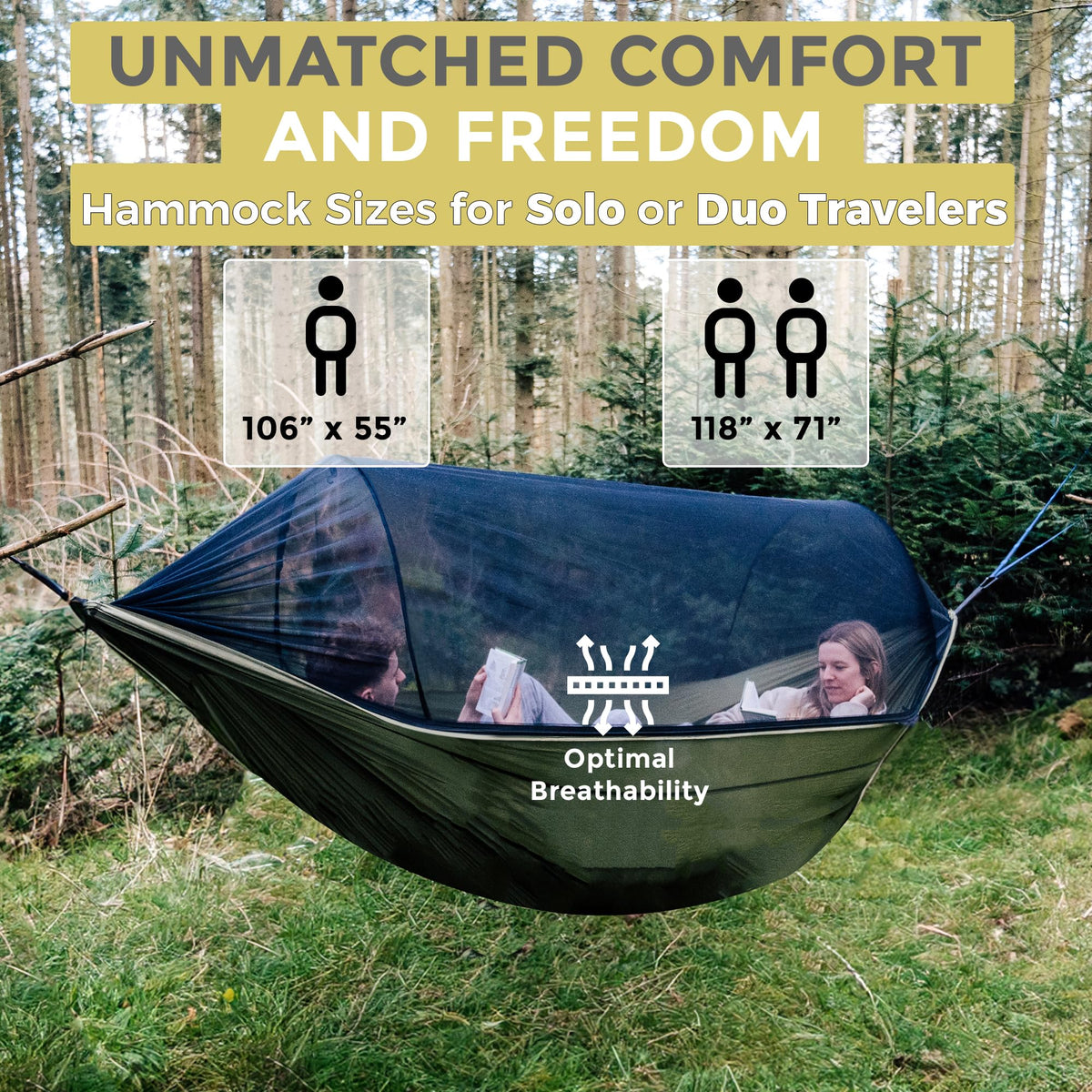 Miztli Camping Hammock Portable Tent-Like Outdoor Hammock with Net 1/2 Person