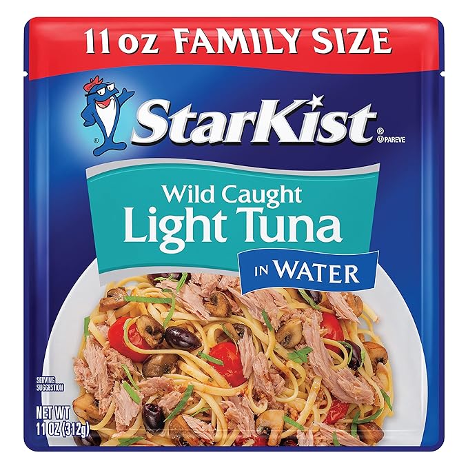 StarKist Chunk Light Tuna in Water, 11 oz Pouch (1 Pack) Ready to Eat Wild Caught Tuna, 19g Protein