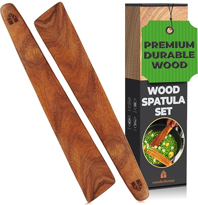 Wooden Spatula for Cooking ??12 Inch Teak Spatula Turner & Flipper for Cast Iron, Flat Egg &