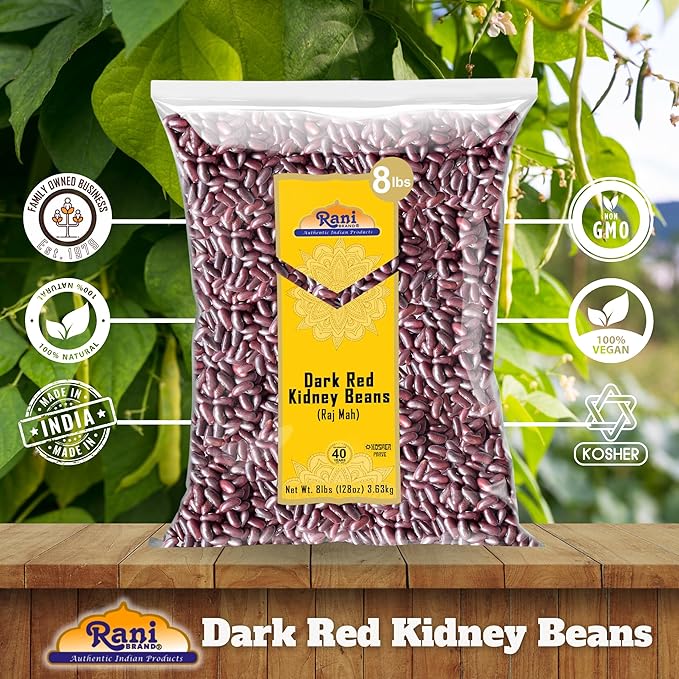 Rani Red Kidney Beans, Dark 128oz (8lbs) 3.63kg Bulk ~ All Natural | Vegan | Gluten Friendly |