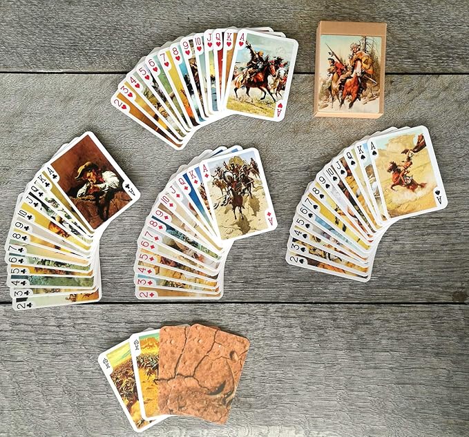 Wild WEST Playing Cards (Poker Deck 54 Cards All Different) Vintage Western Cowboys Pioneers Indians