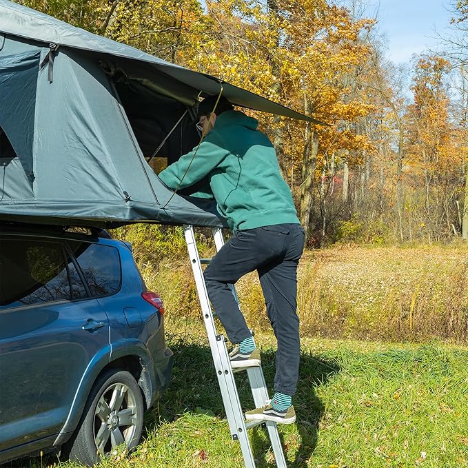 RecPro Soft Rooftop Tent with Mattress Pad | Extendable Ladder | Ventilation & Airflow | Weather