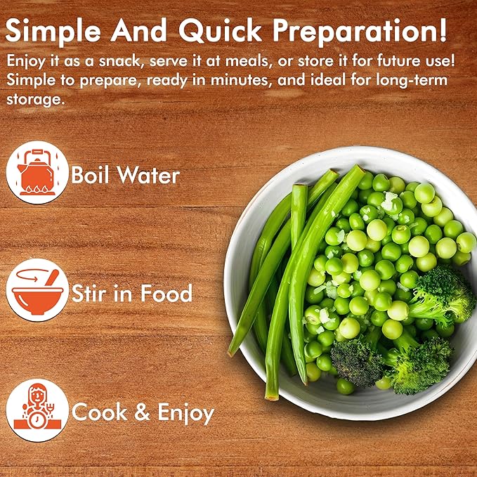 NuManna Triple Pack Freeze-Dried 3 Vegetables Buckets 300 Servings Contains Peas, Green Beans &