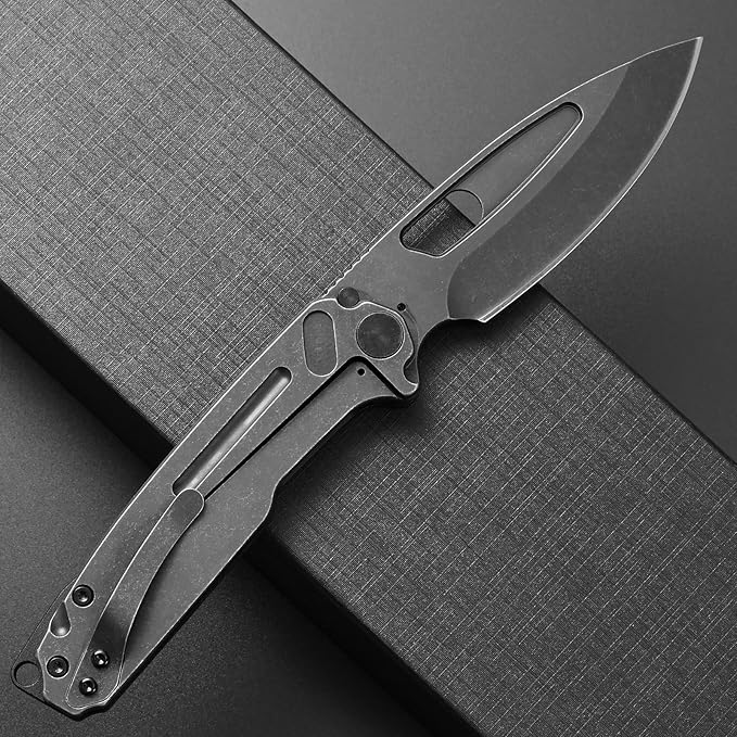 Ccanku C1136 Folding Knife,D2 Steel Blade+ G10&Steel Handle EDC Tool,Outdoor Hunting Camping