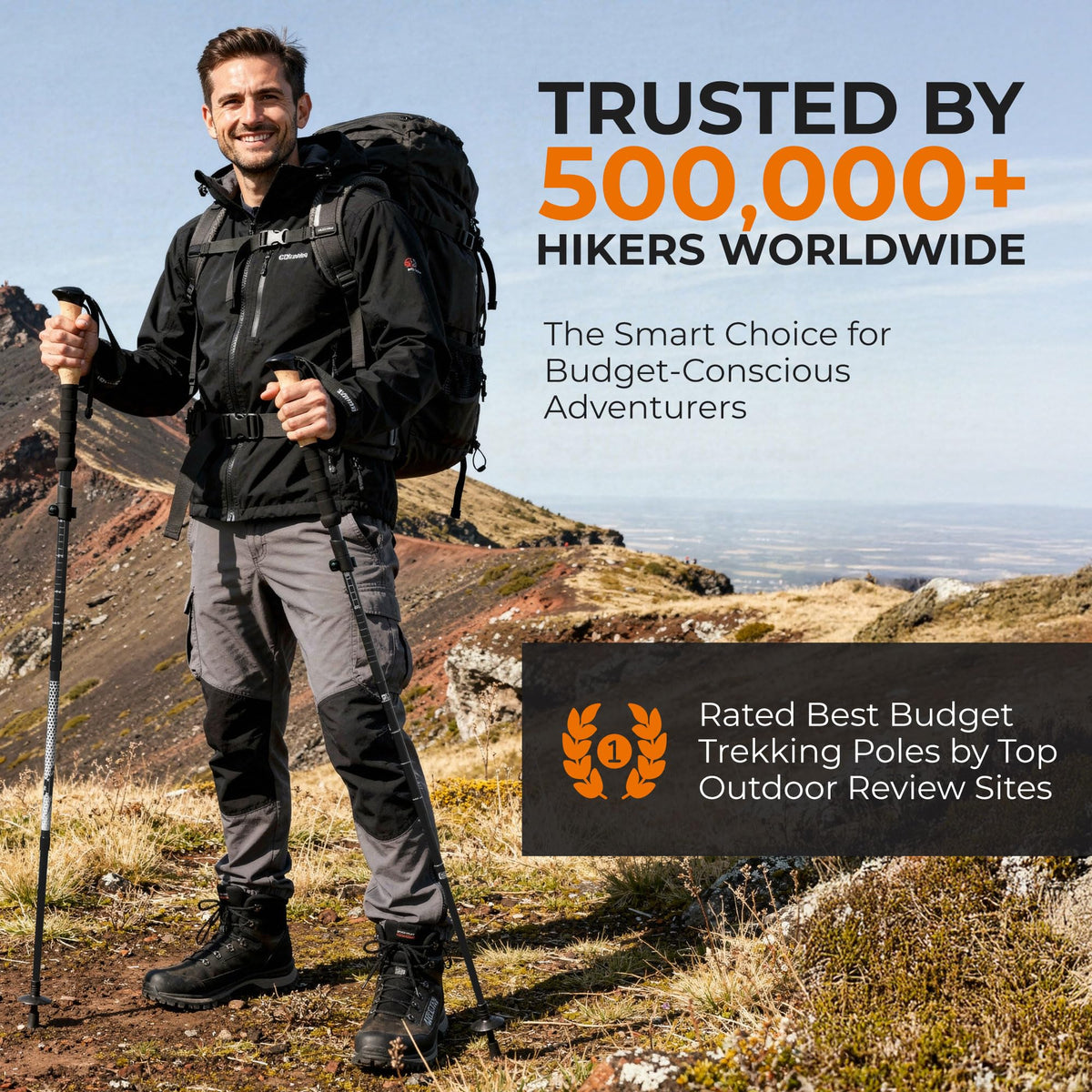 TREKOLOGY Trekking Poles - 2pc, Collapsible - product view 7