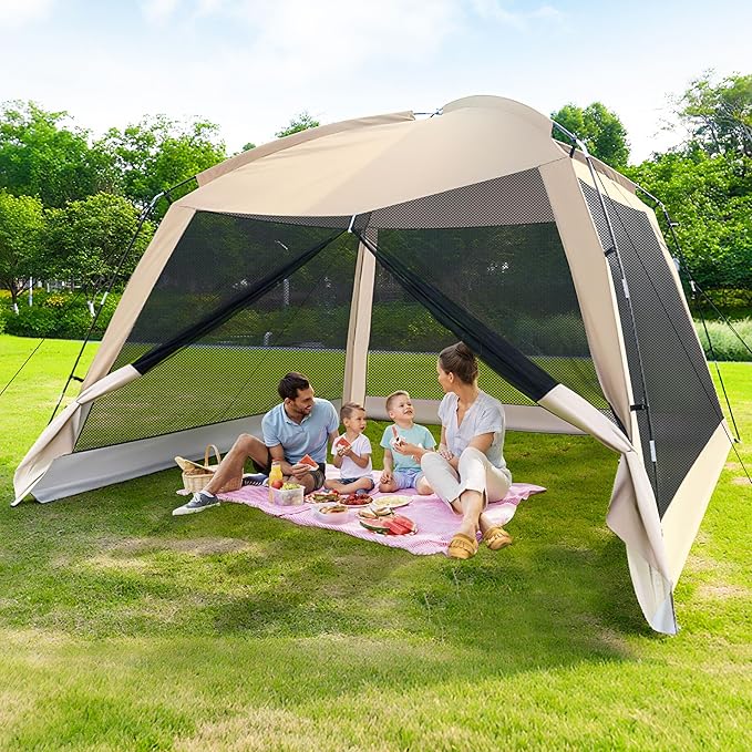 12' X 12' Screen House Room - Camping Screen Tent 8-10 Person&Instant UV Resistant Sun Shelter,Easy