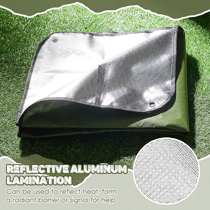 Kingdder 1 Pcs Heavy Duty Emergency Blanket for Survival 60 x 82 Inches Thermal Tarp Insulated Tent