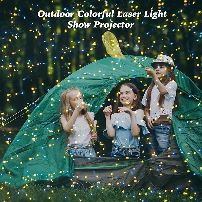 AIRIVO Outdoor Laser Lights Projector, 5 Color Motion Firefly Lights Star Show Projection Light