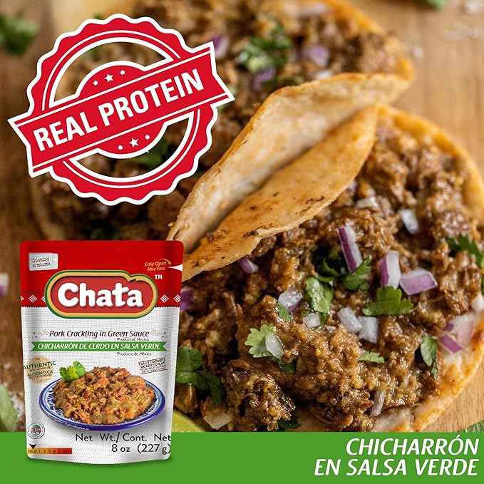 Chata Pork Crackling in Salsa Verde, 8 oz, Pack of 1