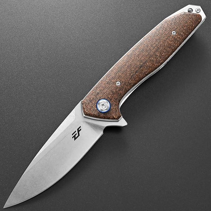 Eafengrow EF972 Folding Knife, D2 Steel Blade Micarta Handle Pocket Knife Folder for Outdoor